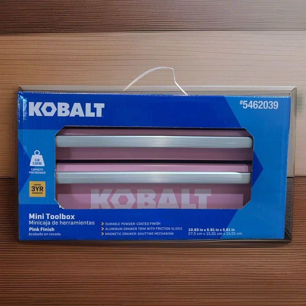 Kobalt Mini 2 Drawer Steel Tool Box Pink/10.83-in W x 5.91-in H x 5.91-in